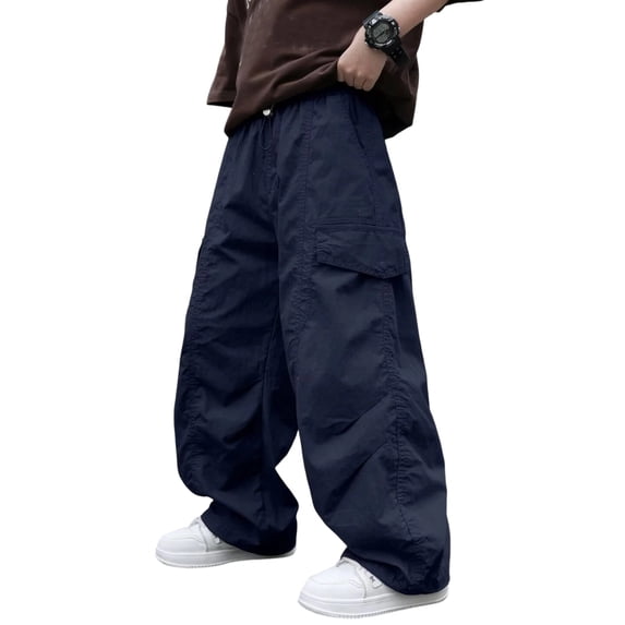 Byoo Tween Boy's Side‑Stripe Sweatpants Drawstring Athletic Pants Recreation‑Play Bottoms,Navy