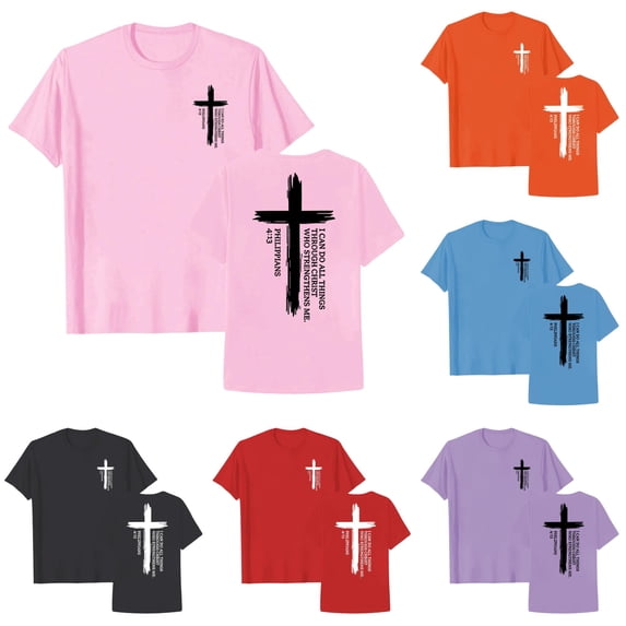 Byoo Tween Boy's Statement T‑Shirt Cross Verse Graphic Short‑Sleeve Summer Tees