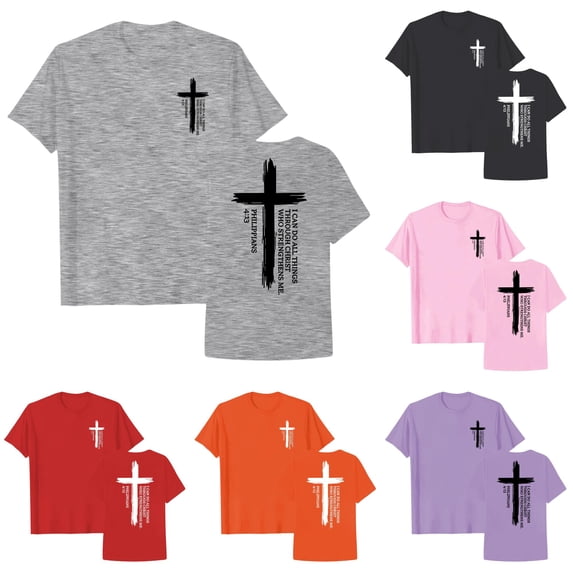 Byoo Tween Boy's Statement T‑Shirt Cross Verse Graphic Short‑Sleeve Summer Tees