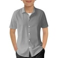 thumbnail image 1 of Byoo Tween Boys Button Down Shirts Short Sleeve Solid Casual Formal Collared Tops T Shirt, 1 of 5