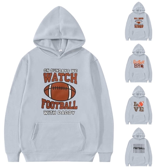 Byoo Tween Boys Football Sunday Print Hoodie Loose Fit Long Sleeve Hoodies Holiday Casual Hooded Sweatshirt,GY1