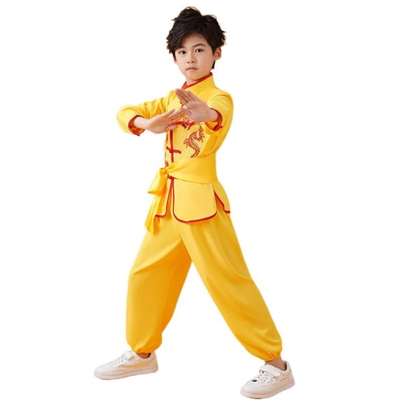 Byoo Tween Boys Outfits Button Down Shirt Pants Training Uniformss Chinese Suit Set Traditional Arts Outfits