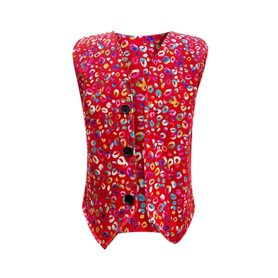 Byoo Tween Boys Summer Colorful Waistcoat Leopard Pattern Sleeveless Button Casual Vests Jacket