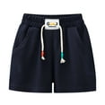 thumbnail image 1 of Byoo Tween Boys Waffle Knit Shorts Casual Solid Elastic Waist Drawstring Pockets School Daily Trunks, 1 of 4