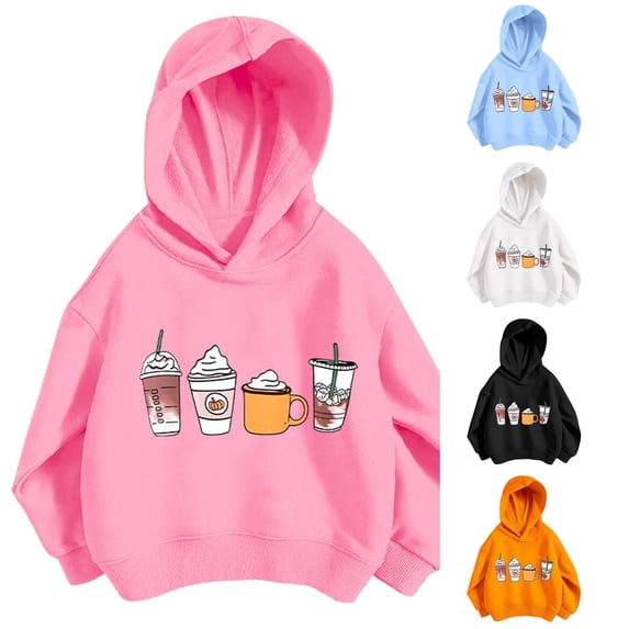 Byoo Tween Girl's Graphic Print Hoodie Long Sleeve Fall Hooded Sweatshirt Casual School Hoodie,Pink