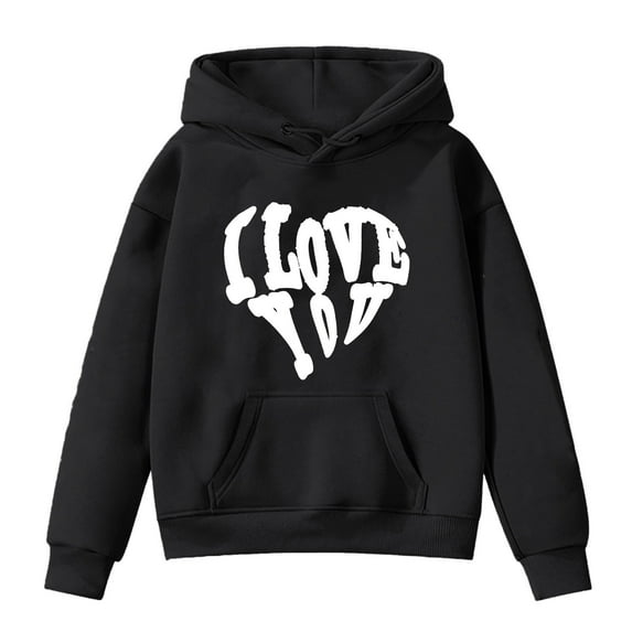 Byoo Tween Girl's Hoodie Valentine Day Oversized Letter Graphic Hoody ...