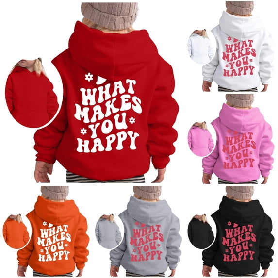 Byoo Tween Girl's Positive Quote Hoodie Letter Print Sweatshirts Casual Daily Hooded Sweatshirt,Red