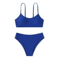 thumbnail image 1 of Byoo Tween Girl's Two Piece Swimsuit Solid Color Sport High Waist Bikini Set Kids Breathable Bathing Suit, 1 of 9