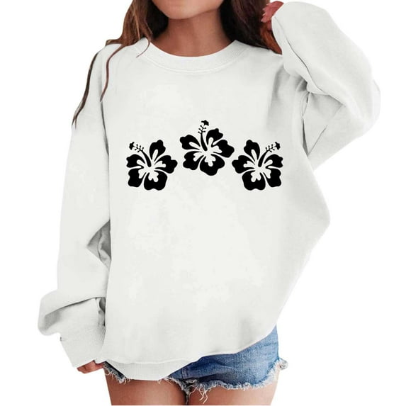 Byoo Tween Girls Hoodie Flower Printed Hooded Sweatshirt Kids Casual Fall Pullover Top