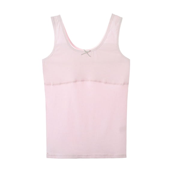 Byoo Tween Girls Soft Cotton Tank Tops Solid Built In Shelf Bra Undershirts Daily Comfort Tshirts