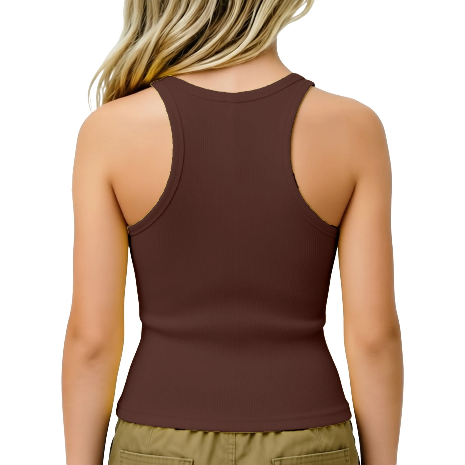 Byoo Tween Girls Solid Ribbed Tank Top Casual Sleeveless Crew Neck ...