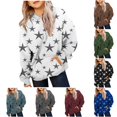 thumbnail image 1 of Byoo Tween Girls' Star Allover Print Hoodie Oversize Long Sleeve Pullover Hooded Sweatshirt Kids Streetwear Tops,White, 1 of 5