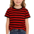thumbnail image 1 of Byoo Tween Girls Stripe T Shirt Crew Neck Short Sleeve Breathable Lightweight Tee Comfy Pullover Top, 1 of 6