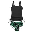 thumbnail image 1 of Byoo Tween Girls UPF 50 Plus Tankini Set Hawaiian Print Beach Pool Water Bathing Suits,Black, 1 of 4