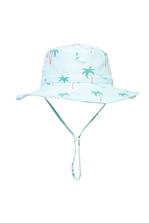 UPF 50+ Bucket Hat for Toddler Boy Camo Dino Pattern Beach Camping Sun Hats