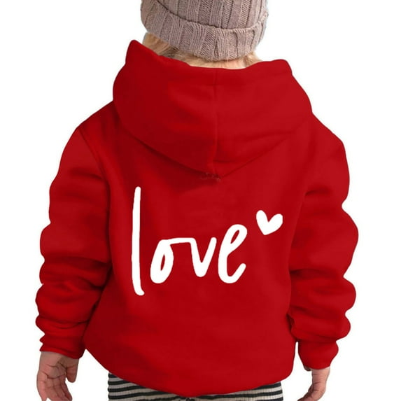 Byoo Valentine Day Little Girl Hoodie Long Sleeved Love Letter Printed ...
