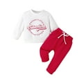 thumbnail image 1 of Byoo Valentine's Day Toddler Boys Clothes Set 2PCS Letter Graphic Full-Sleeve Sweatshirt Sweatpants Clothing Set Soft Tracksuit Sets, 1 of 7