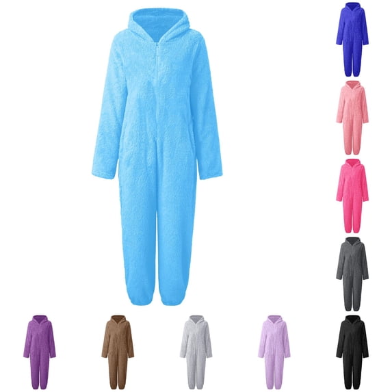 Byoo Zip Up Hooded Jumpsuit for Little Boy Cozy Sherpa Fleece Solid Color One Piece Onesie