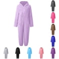 thumbnail image 1 of Byoo Zip Up Hooded Jumpsuit for Toddler Boy Cozy Sherpa Fleece Solid Color One Piece Onesie, 1 of 5