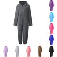 thumbnail image 1 of Byoo Zip Up Hooded Jumpsuit for Tween Boy Cozy Sherpa Fleece Solid Color One Piece Onesie, 1 of 6