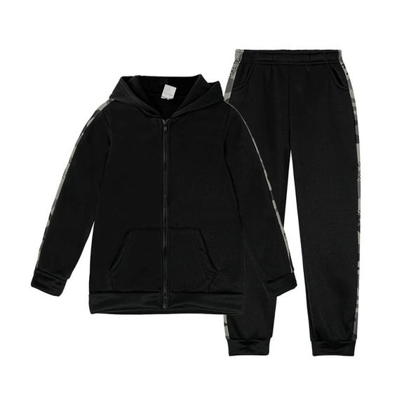 Byoo Zipper Tween Girls Outfits Set Solid Pullover Sweatshirt Jogger 2PCS Tracksuit Sets Outdoor Clothing Sets