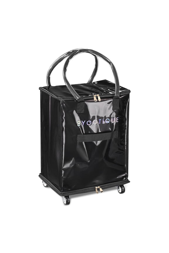 16" Rolling Tote Bag Grocery Bag on 5 Wheels for Travel MidnightGlitz