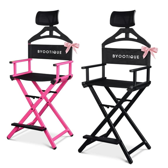 Byootique 28" Height Tall Director Chair Folding Artist Makeup Head Rest 2 Pack