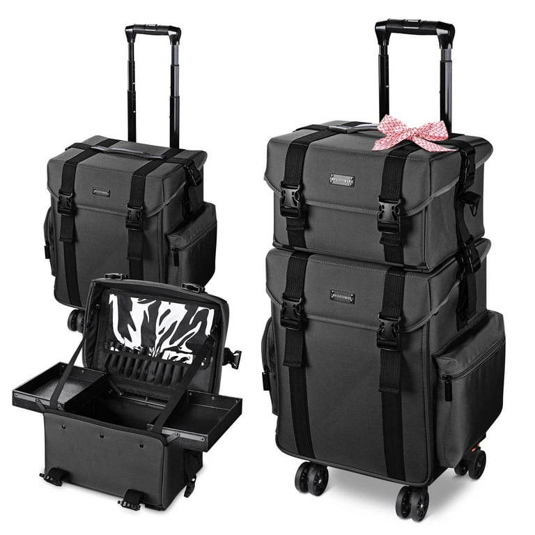 BYOOTIQUE 2in1 メイクボックス プロ Byootique 2in1 Rolling Makeup Case, 1680D Artist Organizer