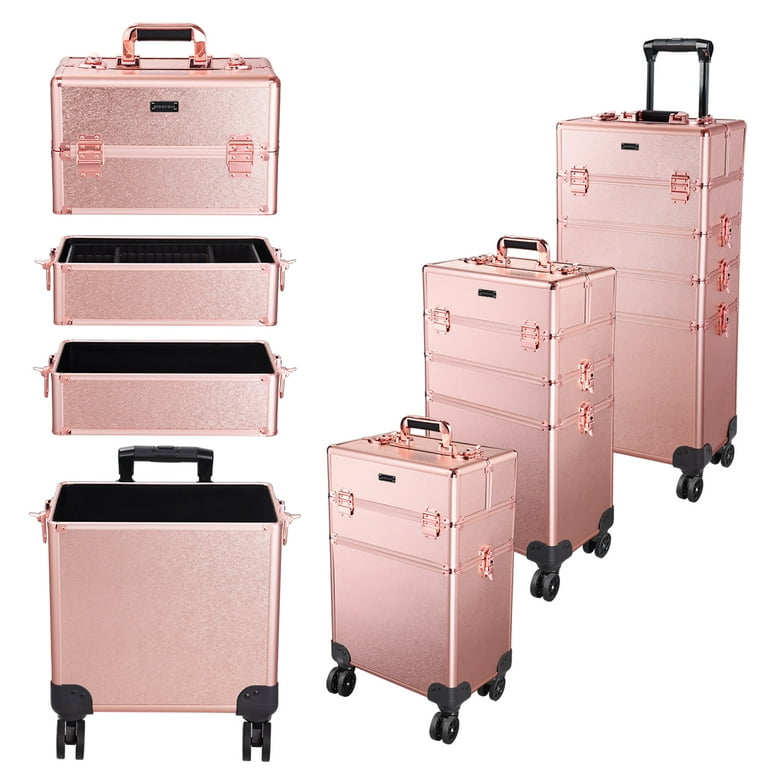 Professional Rolling Makeup Train Case Cosmetic Trolley Makeup Vanity  Organizer