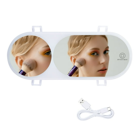 Byootique Car Visor Vanity Mirror w/ LED Light Sun Visor Cosmetic Mirror Travel