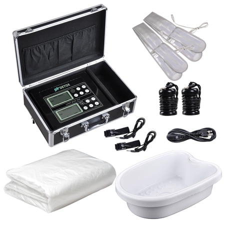 Yescom Ionic Detox Foot Machine Massage Tub Kit 2 Arrays 2 Waist Belts 100 Pack Liners