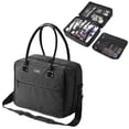 thumbnail image 1 of Byootique Makeup Bag Soft Sided Makeup Train Case Hangbag 2 Layer Cosmetic Tote with 4 Inner Removable Pouches Artist Multifunctional Toiletry Organizer Storage Carry on Travel Bag with Strap, 1 of 9