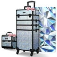thumbnail image 1 of Byootique Makeup Train Case Kit with Cube Case Cosmetic Organizer Mermaid Silver, 1 of 8