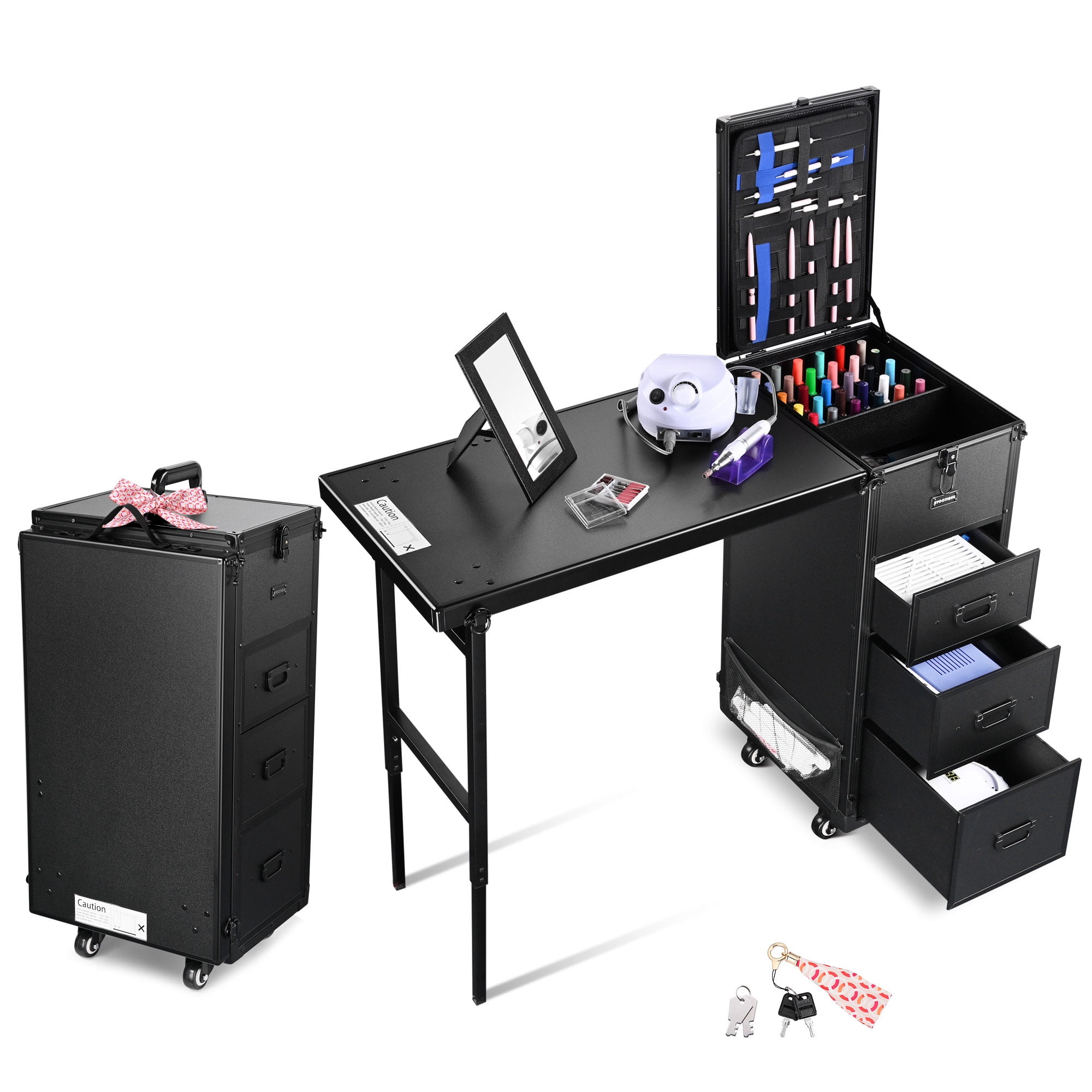 FlexiMod Black Mobile Makeup and Manicure Workstation