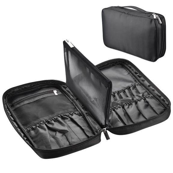 Byootique Portable Multi Brush Holder Makeup Bag Cosmetic Organizer 190D Polyester Storage Bag