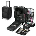 thumbnail image 1 of Byootique Rolling Makeup Case w/ 6 Removable Toiletry Bags Train Travel Cosmetic Artist Organizer Black, 1 of 12