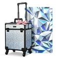 thumbnail image 1 of Byootique Rolling Makeup Train Case Cosmetic Trolley Organizer Mermaid Silver, 1 of 9