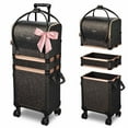 thumbnail image 1 of Byootique Rolling Makeup Train Case Lockable Cosmetic Storage Trolley Black, 1 of 10