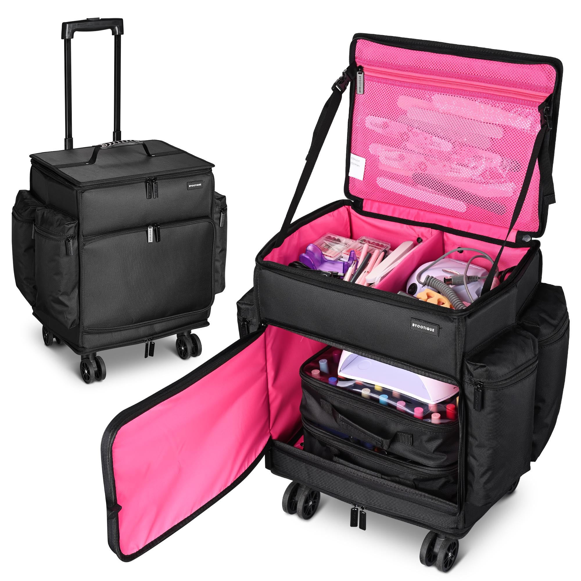 Byootique Rolling Makeup Train Case Soft Sided Travel Cosmetic ...