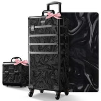 Byootique Rolling Makeup Train Case with Portable Cube Case Cosmetic Organizer
