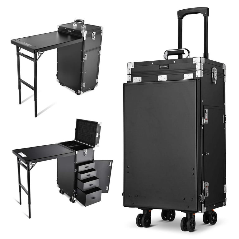 Byootique Portable Desk Cart, Rolling Manicure/Nail Table, Makeup