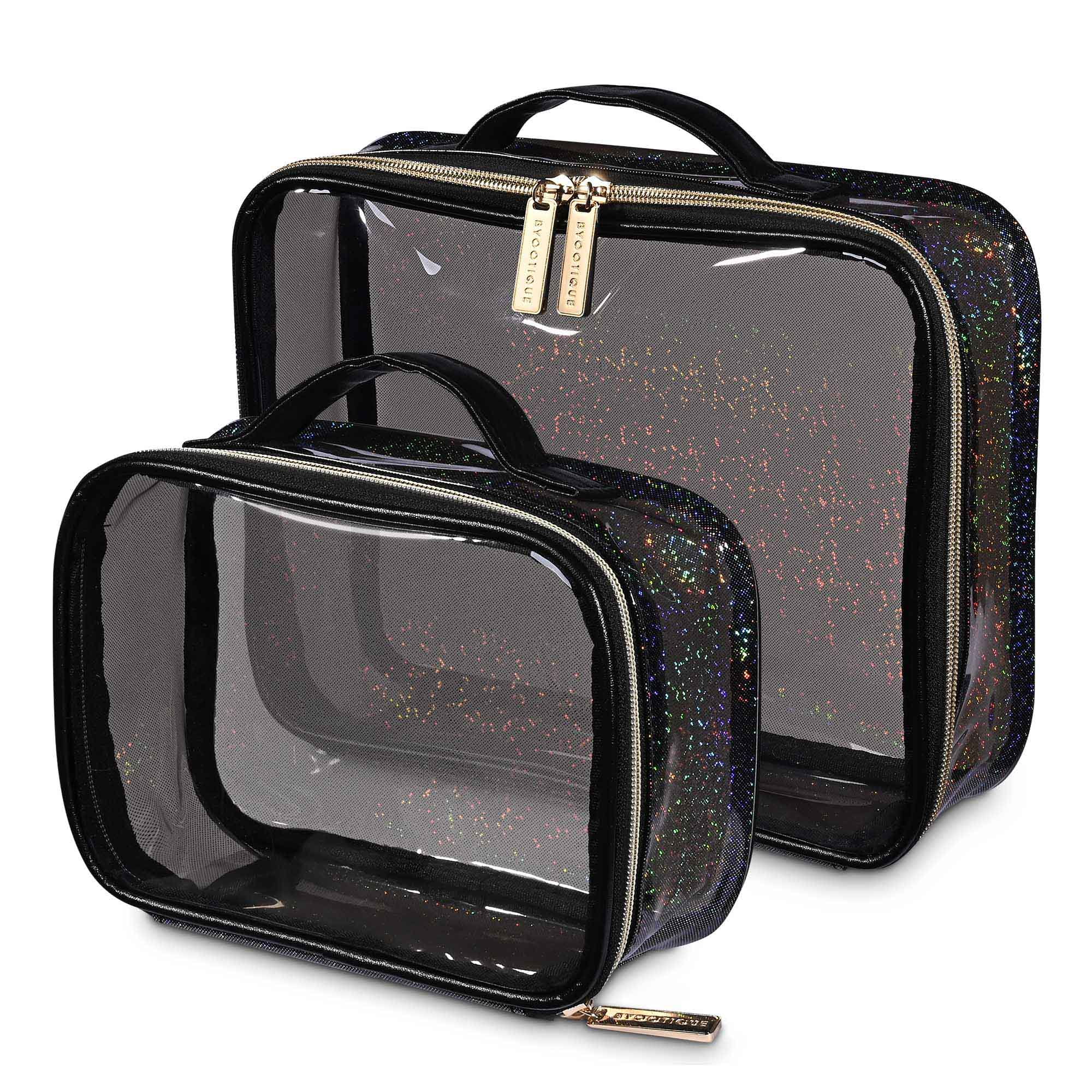 Byootique Set of 2 Clear Makeup Bag Cosmetic Organizer Travel