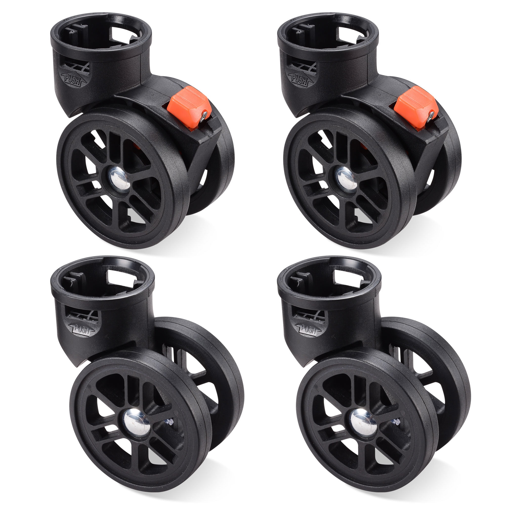 Byootique Set of 4 Swivel Replacement Wheel Caster with Locking Brake 360 Degree Rotate Caster for Makeup Case