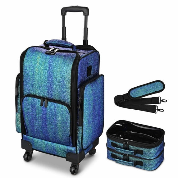 Byootique Soft Sided Rolling Makeup Train Case Cosmetic Organizer Trolley Artist