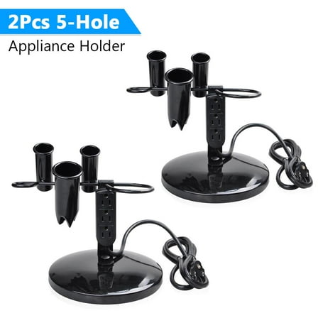 Byootique Tabletop Blow Dryer & Hair Iron Holder - Salon Appliance Stand w/ 3 Outlets (Pack of 2)