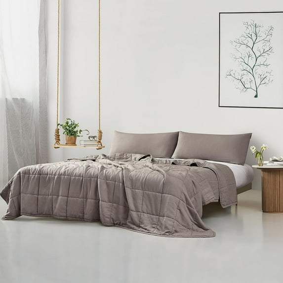 Byourbed Dark Sky Reserve® - Bamboo Linen Comforter - Portugal Made - Driftwood Taupe Queen