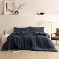 thumbnail image 1 of Byourbed Dark Sky Reserve® - Bamboo Linen Oversized Duvet Cover - Portugal Made - Nightfall Navy King, 1 of 3