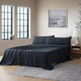 thumbnail image 1 of Byourbed Dark Sky Reserve® - Bamboo Linen Sheet Set - Portugal Made - Nightfall Navy Queen, 1 of 5
