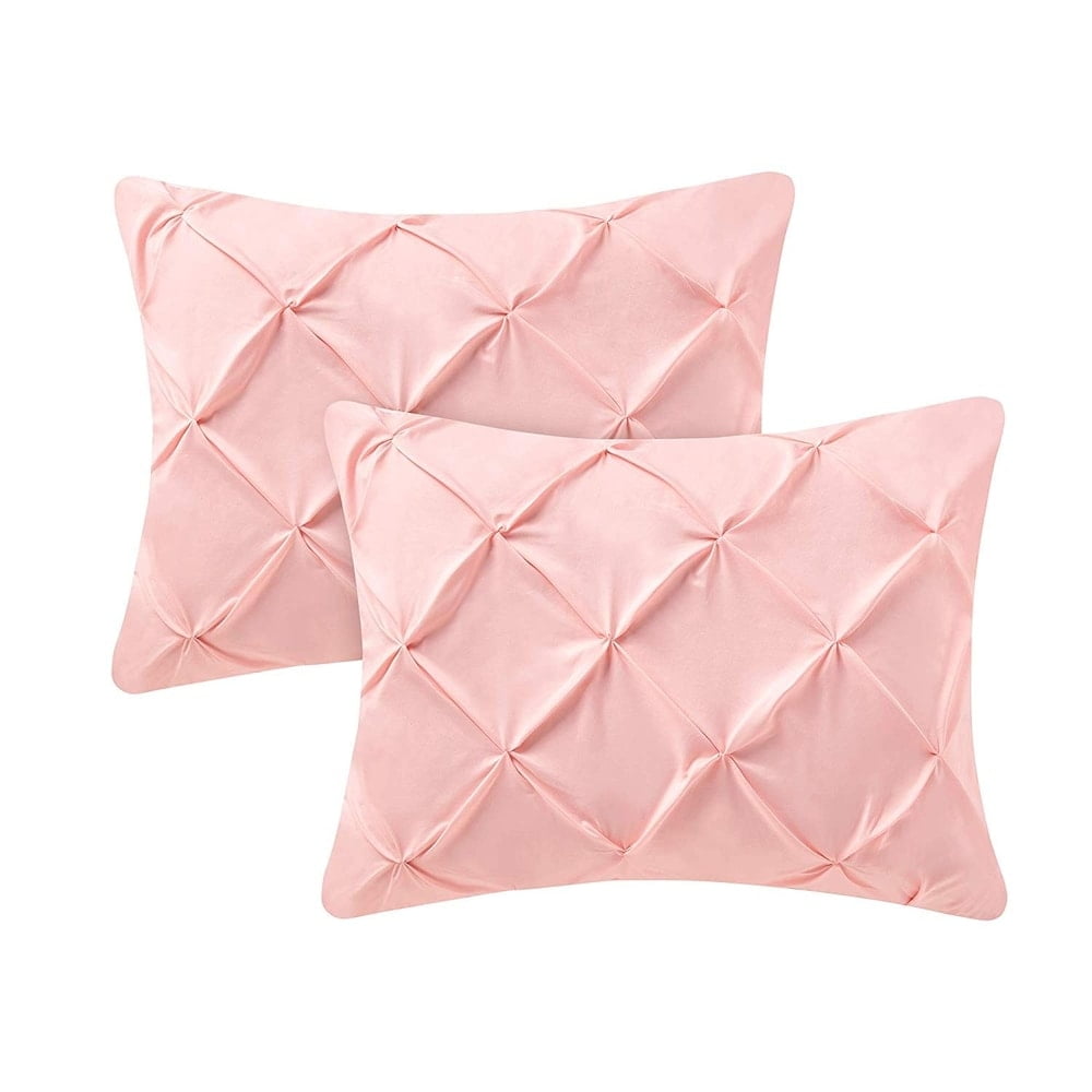 Rose Quartz Pin Tuck Polyester Standard Pillow Shams