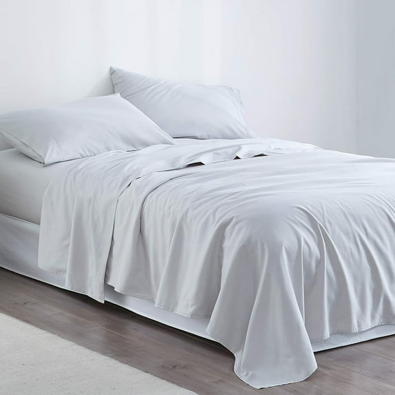 Byourbed Supersoft Microfiber Bed Sheet Set Silver Twin XL Traditional, Casual